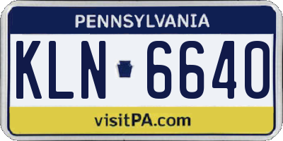 PA license plate KLN6640
