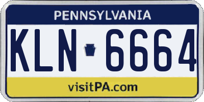 PA license plate KLN6664