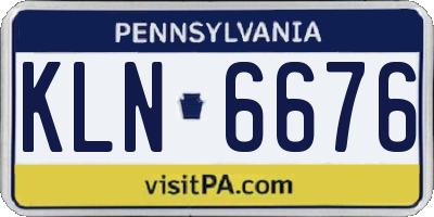 PA license plate KLN6676