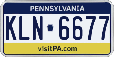 PA license plate KLN6677