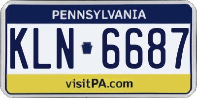 PA license plate KLN6687