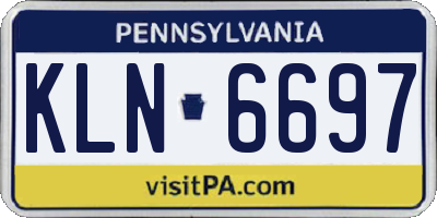 PA license plate KLN6697