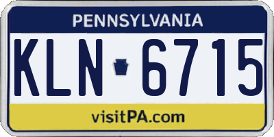 PA license plate KLN6715