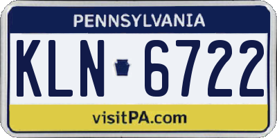 PA license plate KLN6722