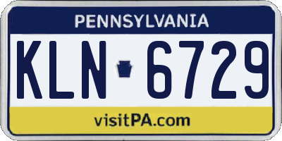 PA license plate KLN6729