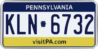 PA license plate KLN6732