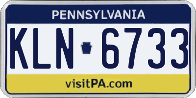 PA license plate KLN6733