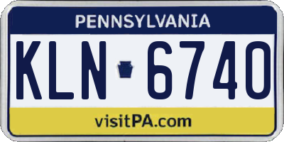 PA license plate KLN6740