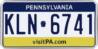 PA license plate KLN6741