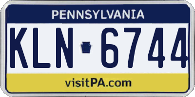 PA license plate KLN6744