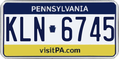 PA license plate KLN6745