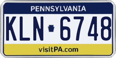 PA license plate KLN6748