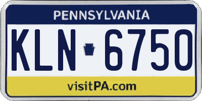 PA license plate KLN6750