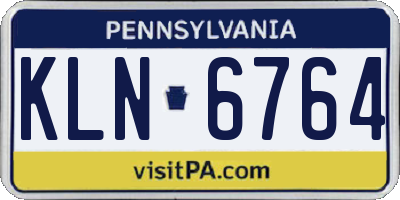 PA license plate KLN6764