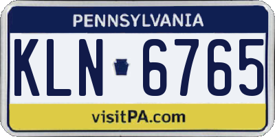 PA license plate KLN6765