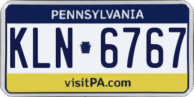 PA license plate KLN6767