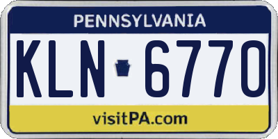 PA license plate KLN6770