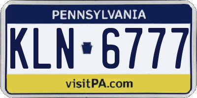 PA license plate KLN6777