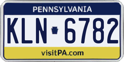 PA license plate KLN6782