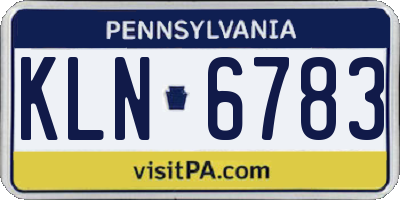 PA license plate KLN6783
