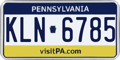 PA license plate KLN6785
