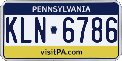 PA license plate KLN6786