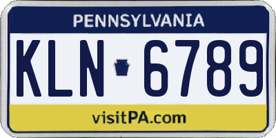 PA license plate KLN6789