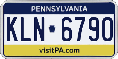PA license plate KLN6790