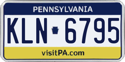 PA license plate KLN6795