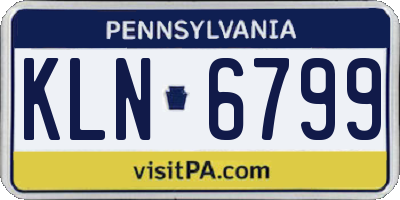 PA license plate KLN6799