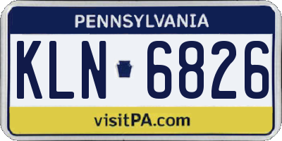 PA license plate KLN6826