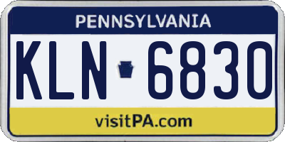 PA license plate KLN6830