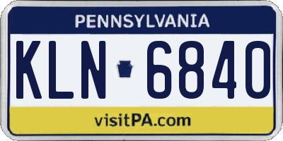 PA license plate KLN6840