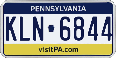 PA license plate KLN6844