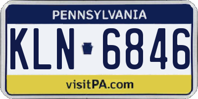 PA license plate KLN6846