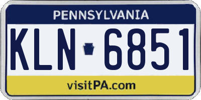 PA license plate KLN6851