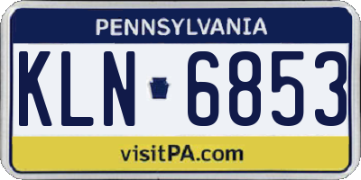 PA license plate KLN6853