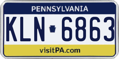 PA license plate KLN6863