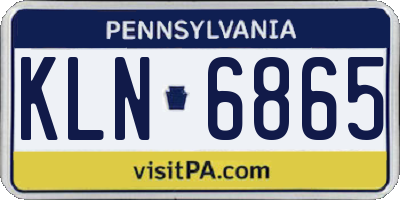 PA license plate KLN6865
