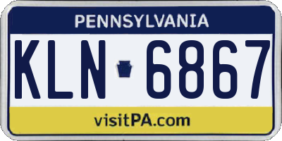 PA license plate KLN6867