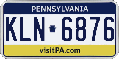PA license plate KLN6876