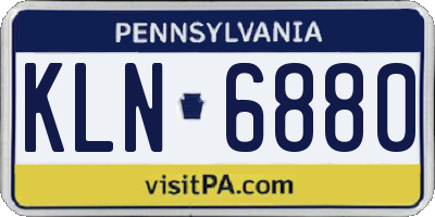 PA license plate KLN6880