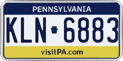 PA license plate KLN6883