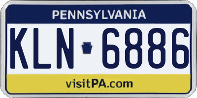 PA license plate KLN6886