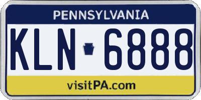 PA license plate KLN6888