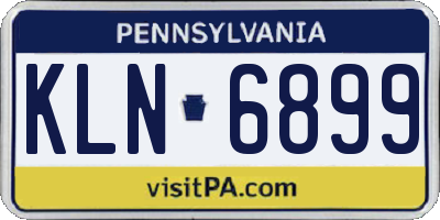 PA license plate KLN6899