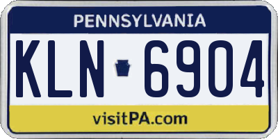 PA license plate KLN6904