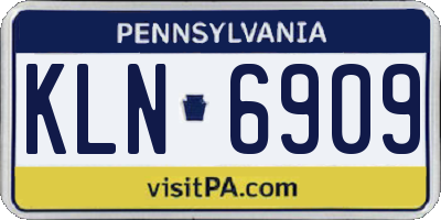 PA license plate KLN6909
