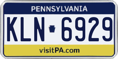 PA license plate KLN6929
