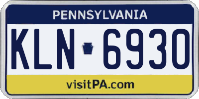 PA license plate KLN6930